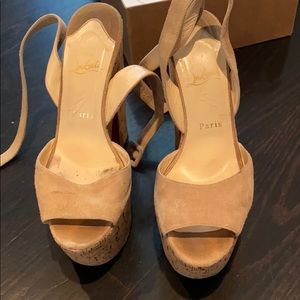 Tan Christian Louboutin Wedge